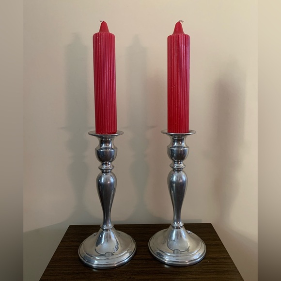 Set Vintage Pewter Candlesticks - Picture 1 of 4